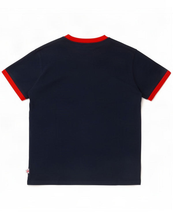 Camiseta gráfica masculina Umbro Top pequeno algodão azul marinho
