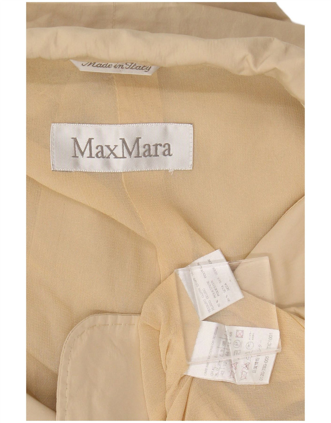 Jaqueta blazer feminina Max Mara com 2 botões Reino Unido 14 grande poliéster bege