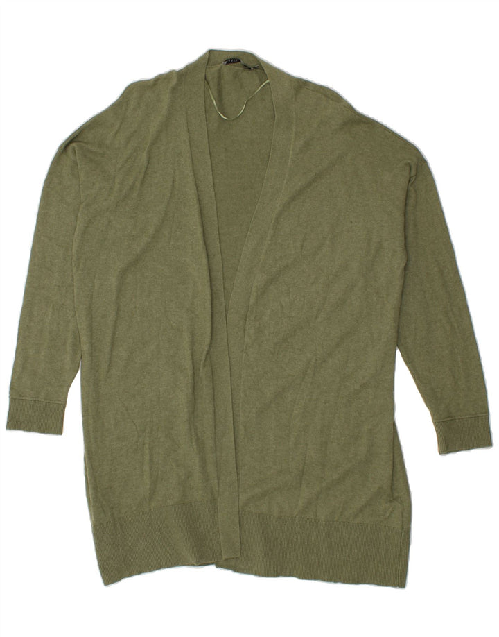 OASIS Womens Longline Cardigan Sweater UK 18 XL Khaki Cotton Vintage Oasis and Second-Hand Oasis from Messina Hembry 