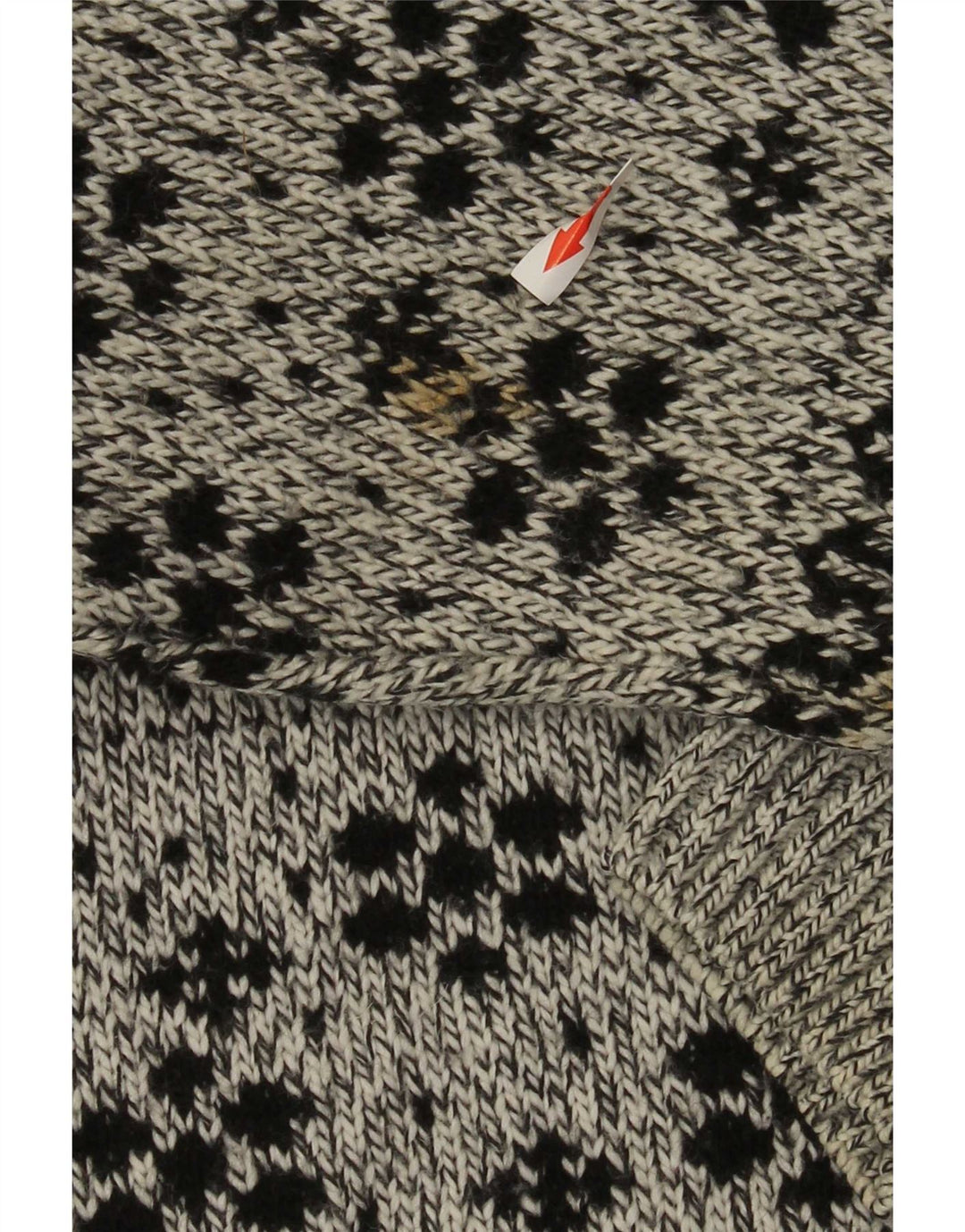 Suéter masculino Cotton Republic com gola redonda cinza médio Fair Isle