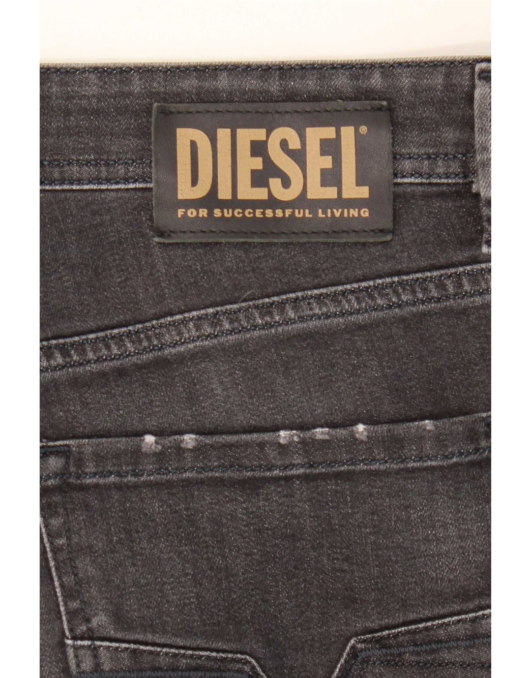 Diesel Mens Larkee Regular Straight Jeans W38 L32 Algodão Cinza