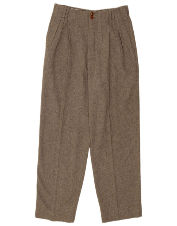 Calça masculina vintage com amarração IT 46 pequena W28 L28 lã cinza