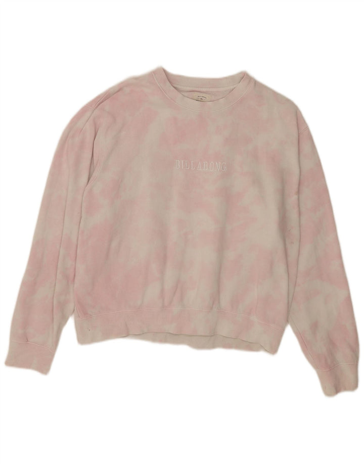 Suéter gráfico feminino Billabong UK 14 médio rosa tie-dye