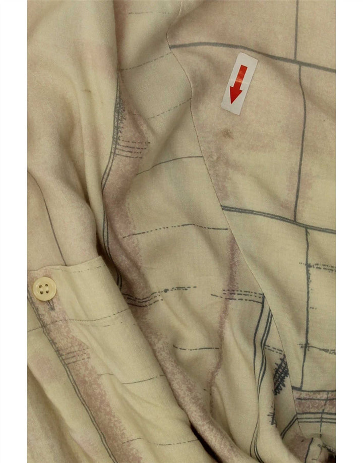 Camisa masculina vintage de manga curta XL bege