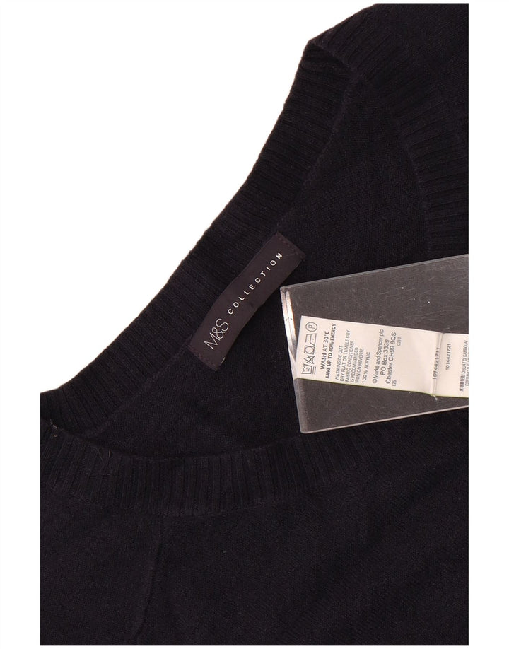 Suéter feminino Marks & Spencer com gola canoa Reino Unido 12 médio azul marinho