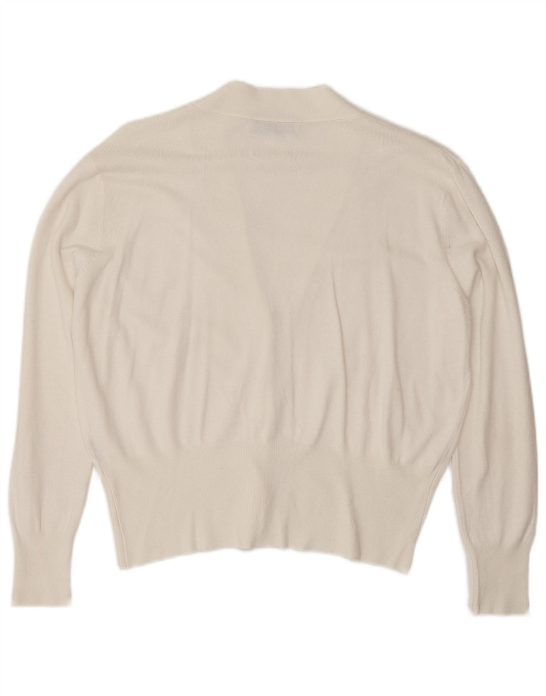 Suéter cardigã feminino Zara Reino Unido 14 médio branco