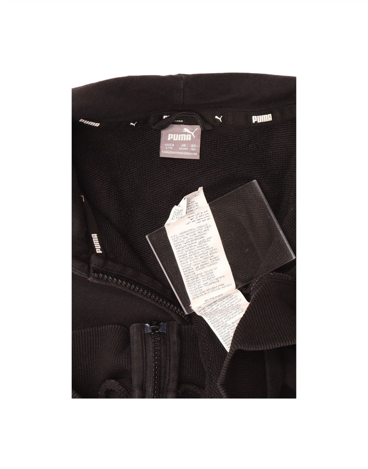Suéter PUMA Boys Graphic Zip com capuz 13-14 anos algodão preto