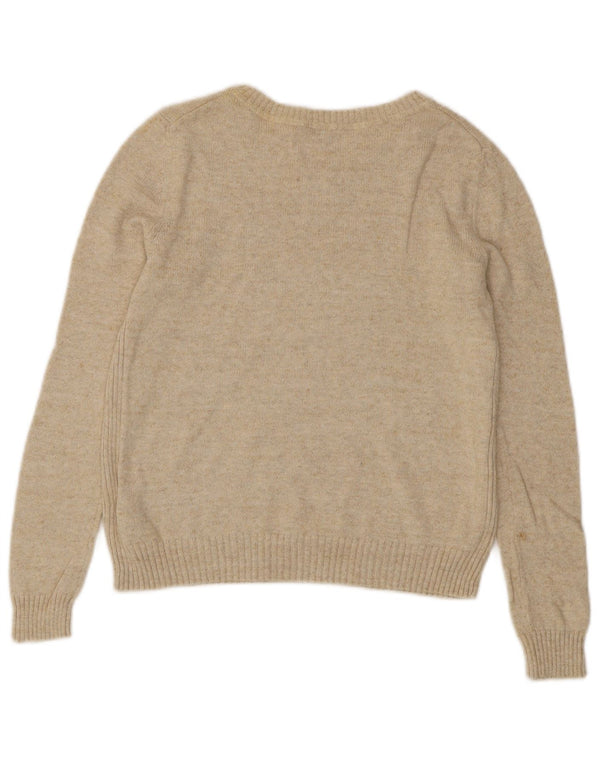Suéter feminino Gap com gola canoa e algodão bege UK 6 XS