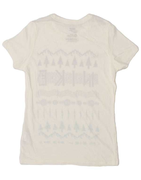 Camiseta feminina Nike Slim Fit com estampa gráfica UK 14 grande algodão branco