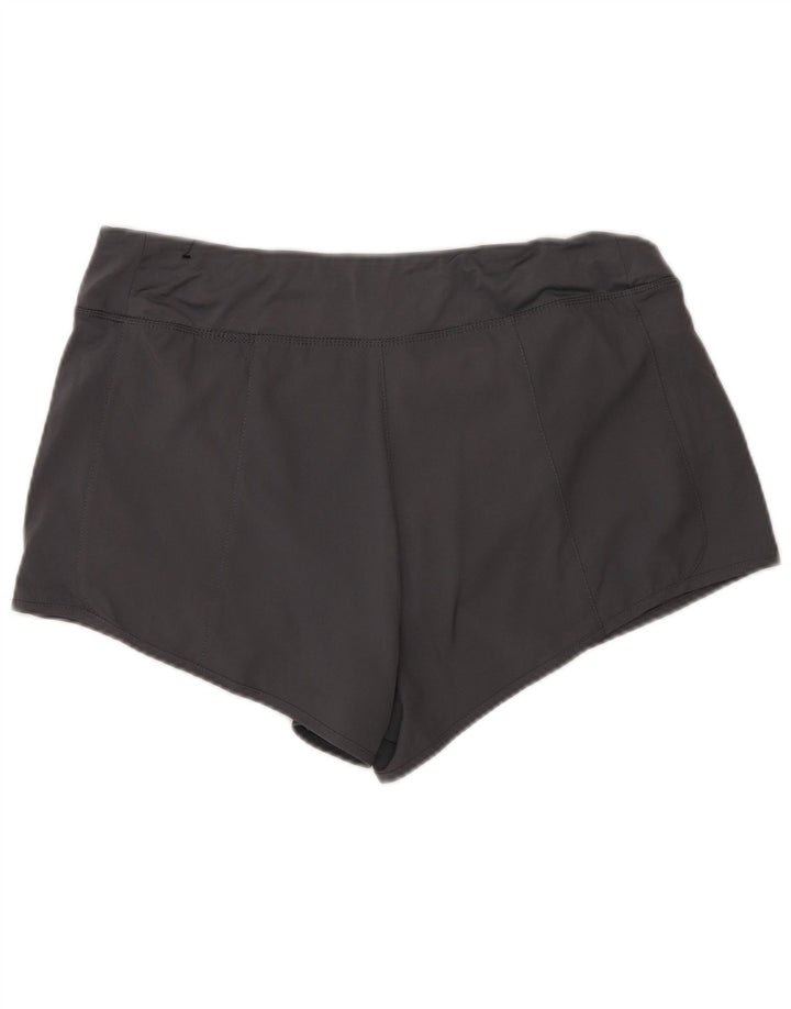 Shorts esportivos femininos Reebok UK 16 grande poliéster cinza