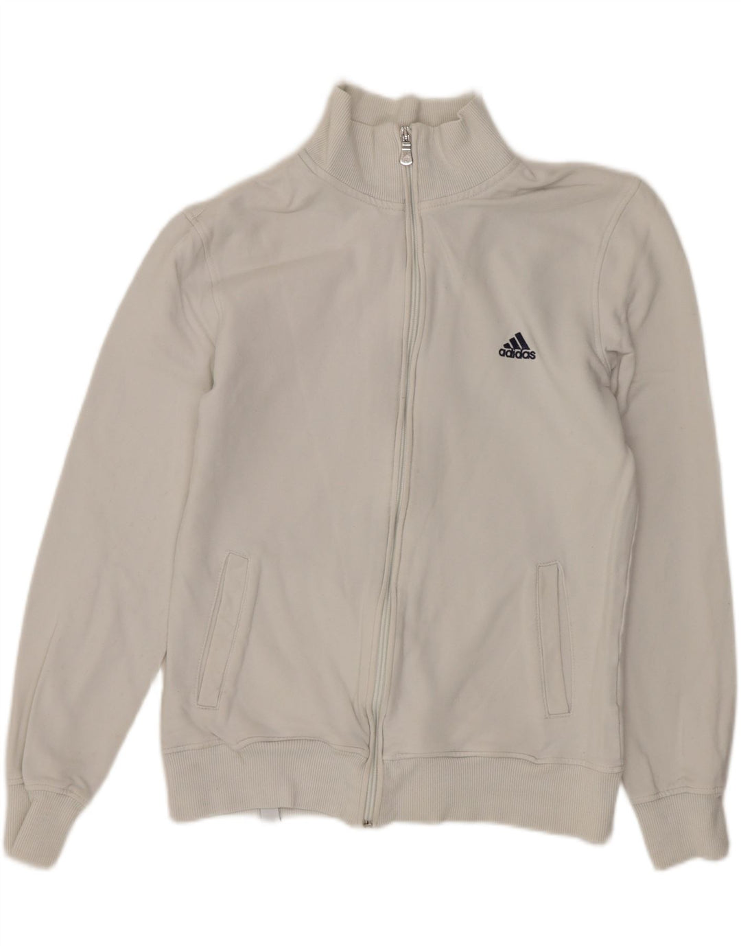 ADIDAS Mens Tracksuit Top Jacket UK 36/38 Pequeno Algodão Branco