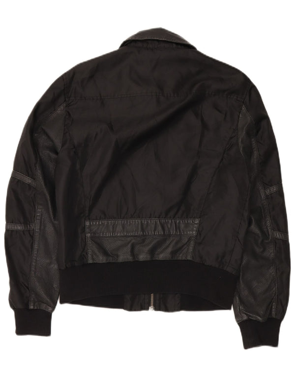 BIKKEMBERGS Mens Bomber Jacket IT 48 Medium Black Nylon