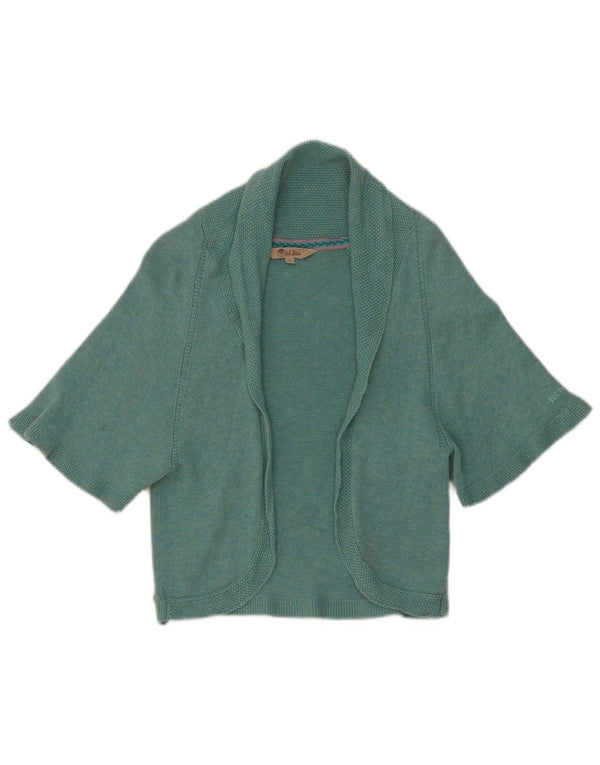 Suéter cardigan bolero feminino de manga curta Fat Face UK 10 azul pequeno