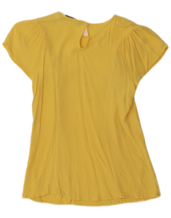 Zara Blusa Feminina Top UK 10 Pequena Amarela