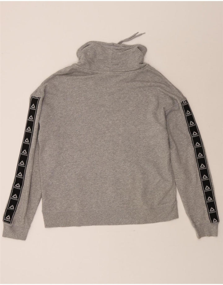 REEBOK Womens Graphic Hoodie Jumper UK 18 XL Grey Vintage Reebok and Second-Hand Reebok from Messina Hembry 