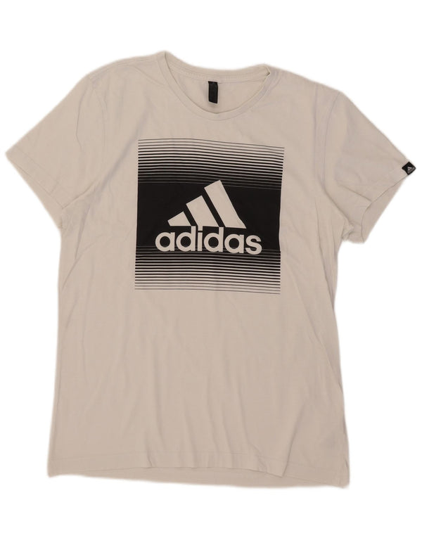 Adidas Mens Graphic T-Shirt Top Médio Algodão Branco