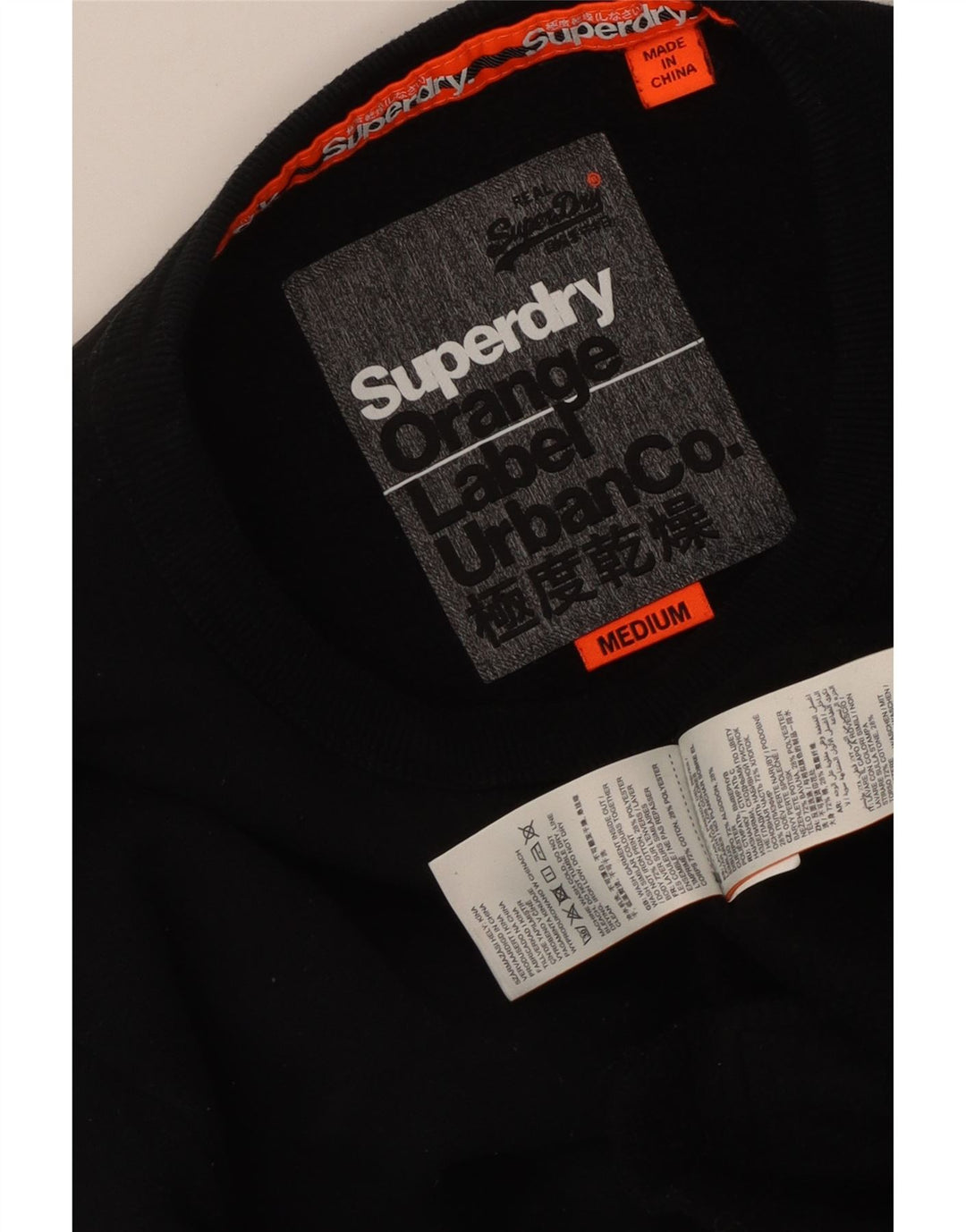 Superdry moletom masculino jumper médio algodão preto