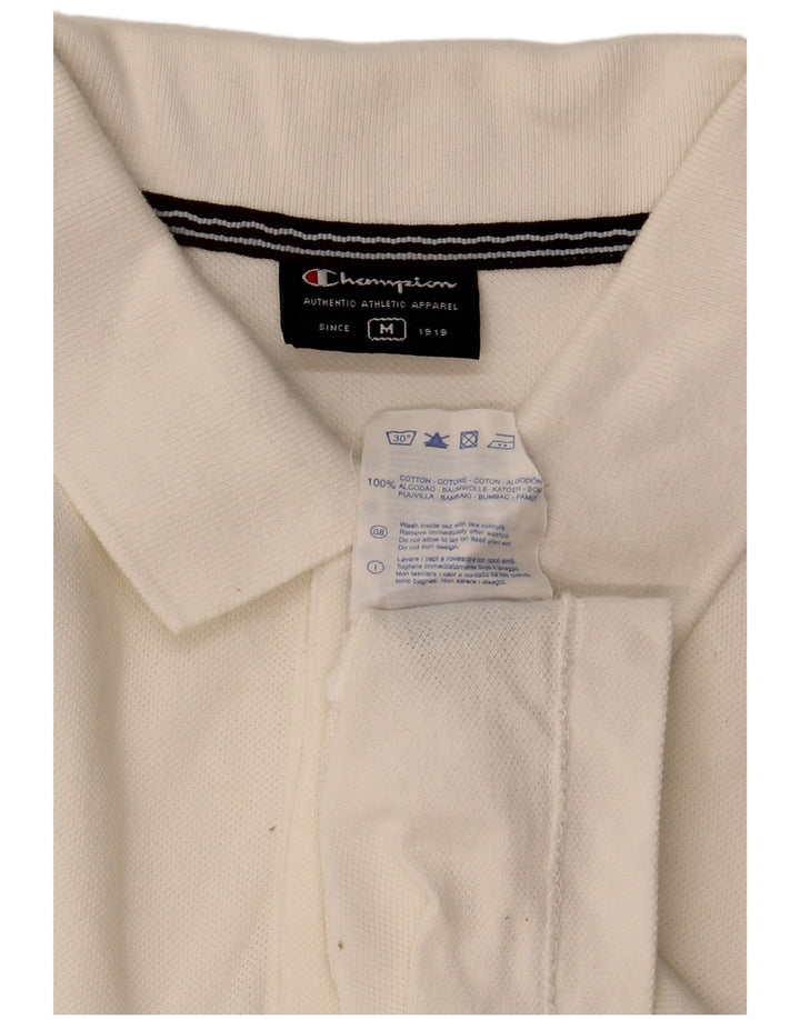 Camisa polo masculina CHAMPION de algodão branco médio