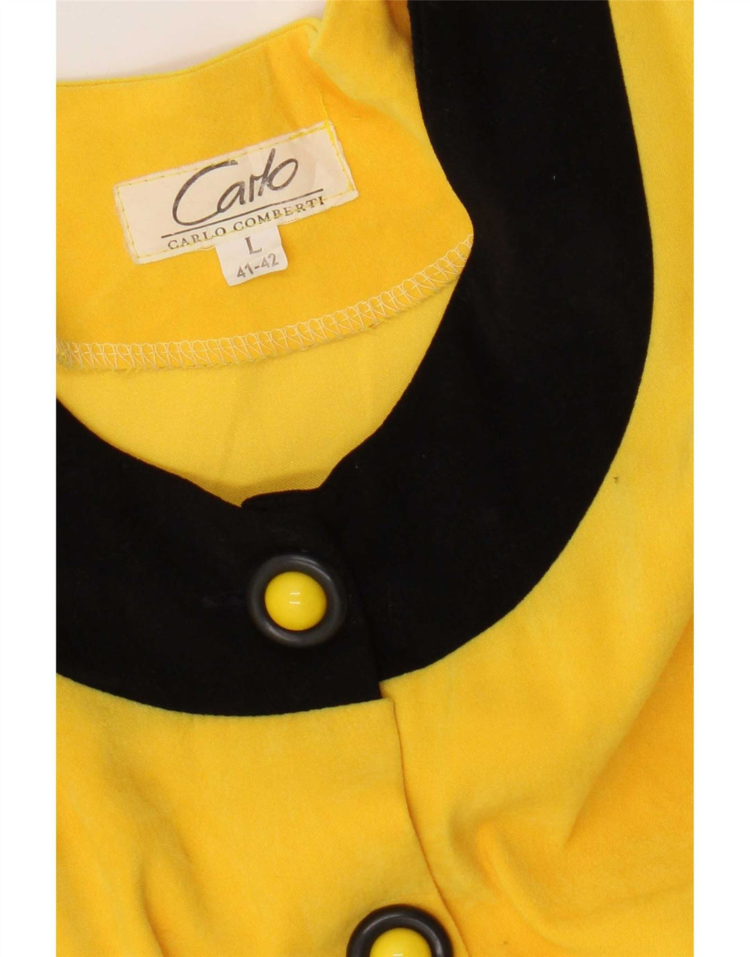 Carlo Comberti Jaqueta blazer feminina de 5 botões Reino Unido 14 grande bloco colorido amarelo