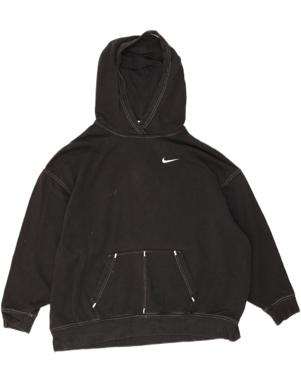 Jumper com capuz Nike masculino oversized pequeno algodão preto
