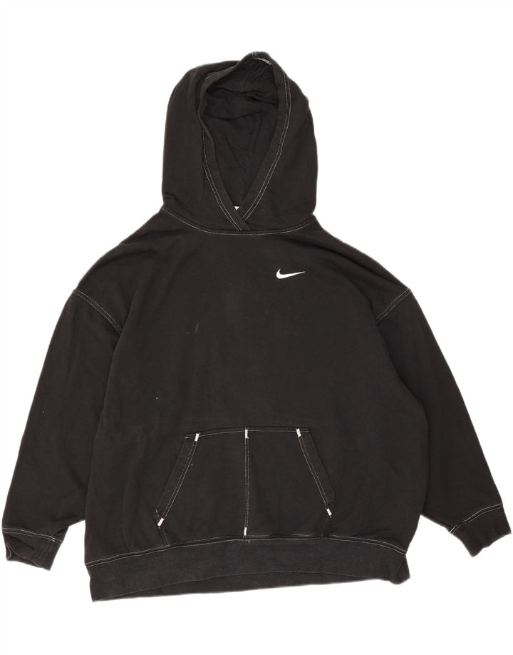 Jumper com capuz Nike masculino oversized pequeno algodão preto