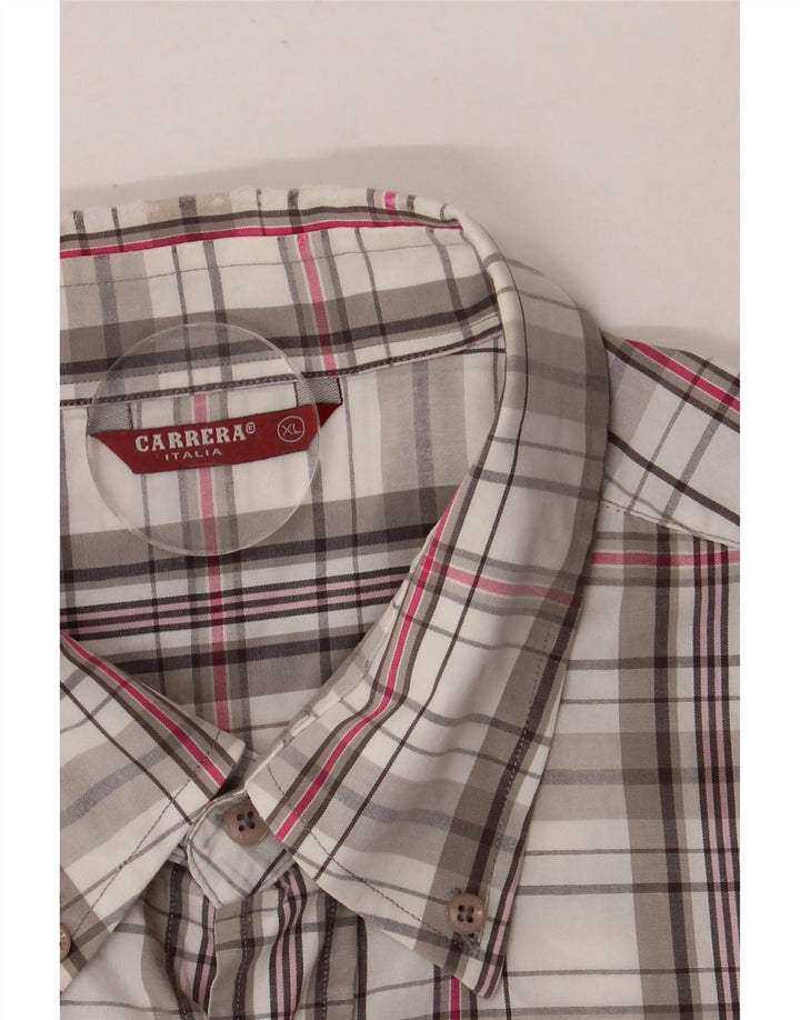 Camisa masculina de manga curta CARRERA XL xadrez multicolorida