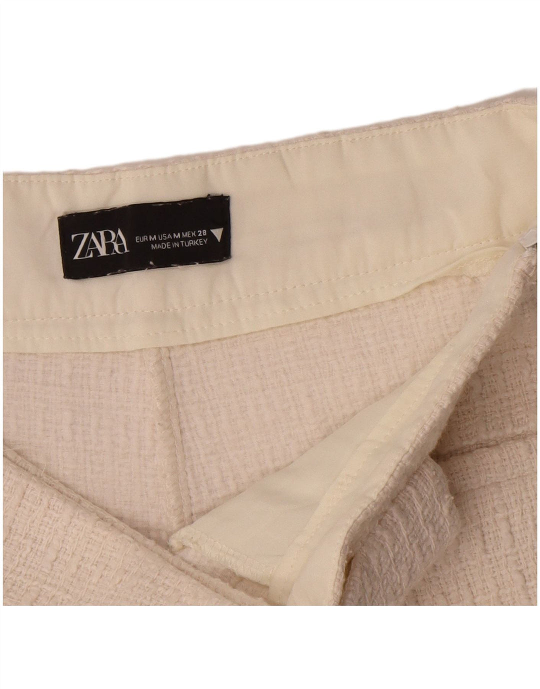 Zara Shorts feminino casual médio W28 branco