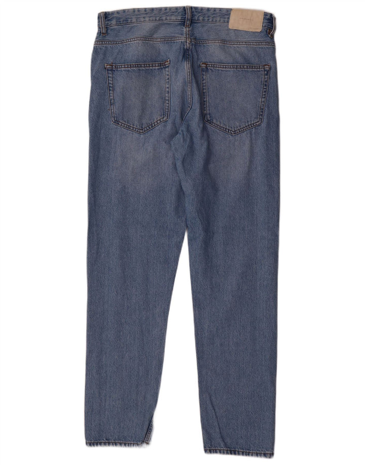 Zara Mens Straight Jeans EU 42 Grande W32 L32 Azul Algodão
