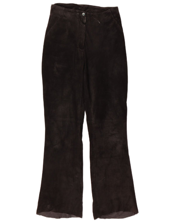 Calça feminina VINTAGE bootcut camurça W28 L31 couro preto