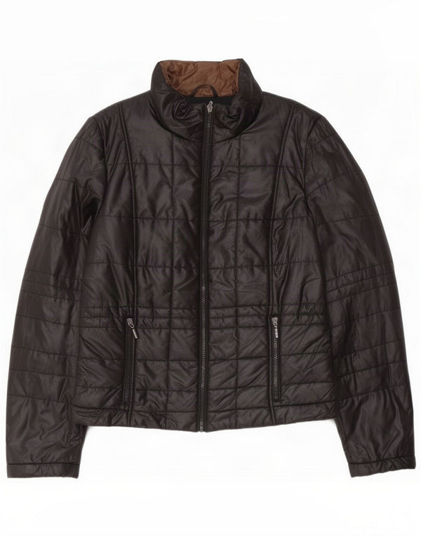 Geox Womens Respira acolchoado jaqueta UK 14 grande poliéster preto