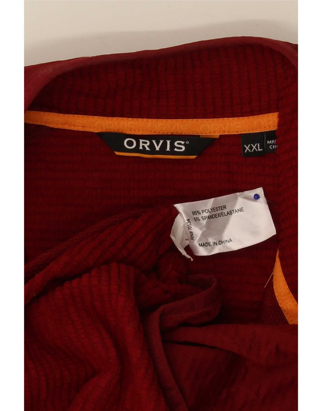 Orvis Mens Treino Top Jacket 2XL Borgonha Poliéster