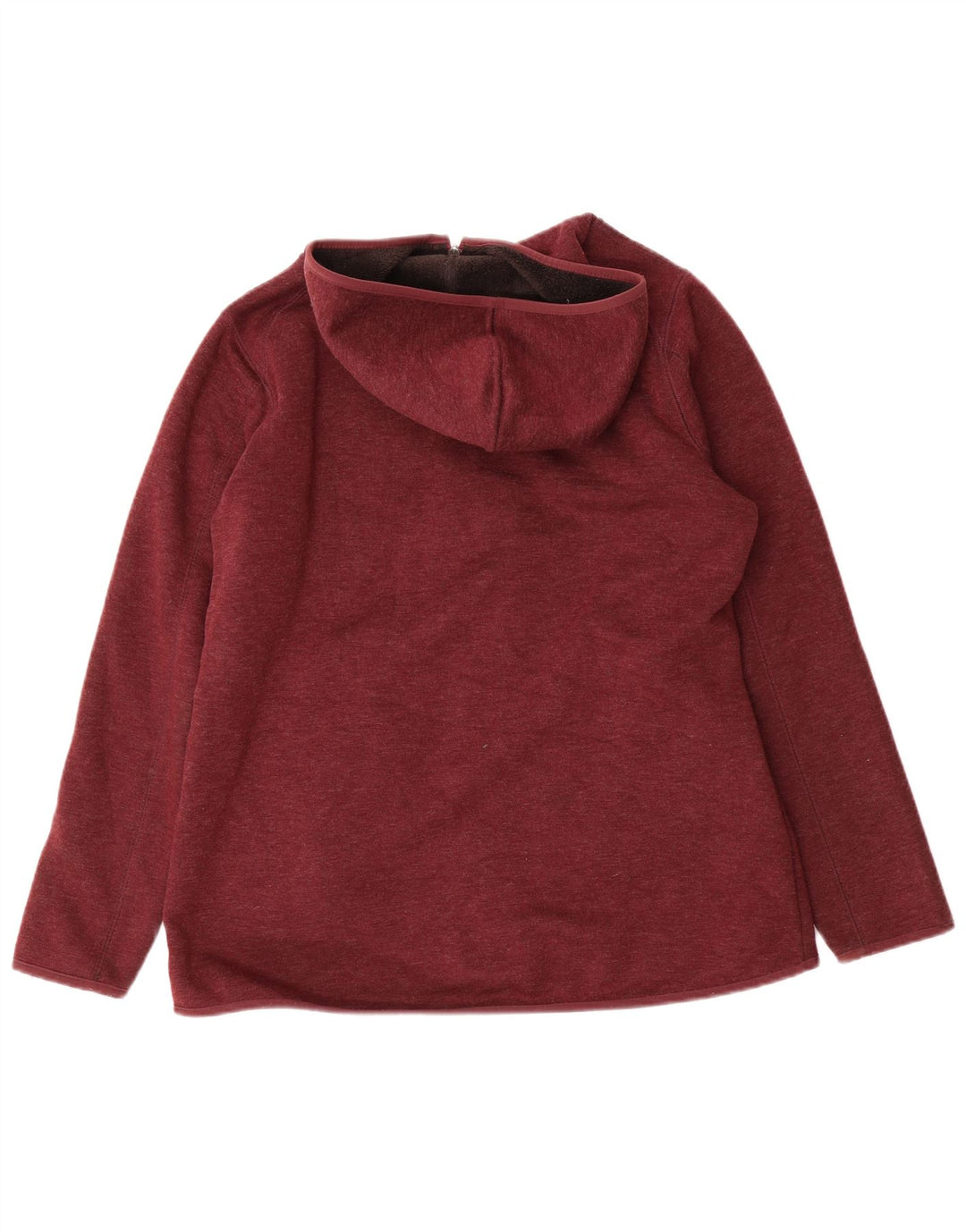 Suéter feminino Marks & Spencer com capuz e zíper Reino Unido 16 grande poliéster cor de vinho