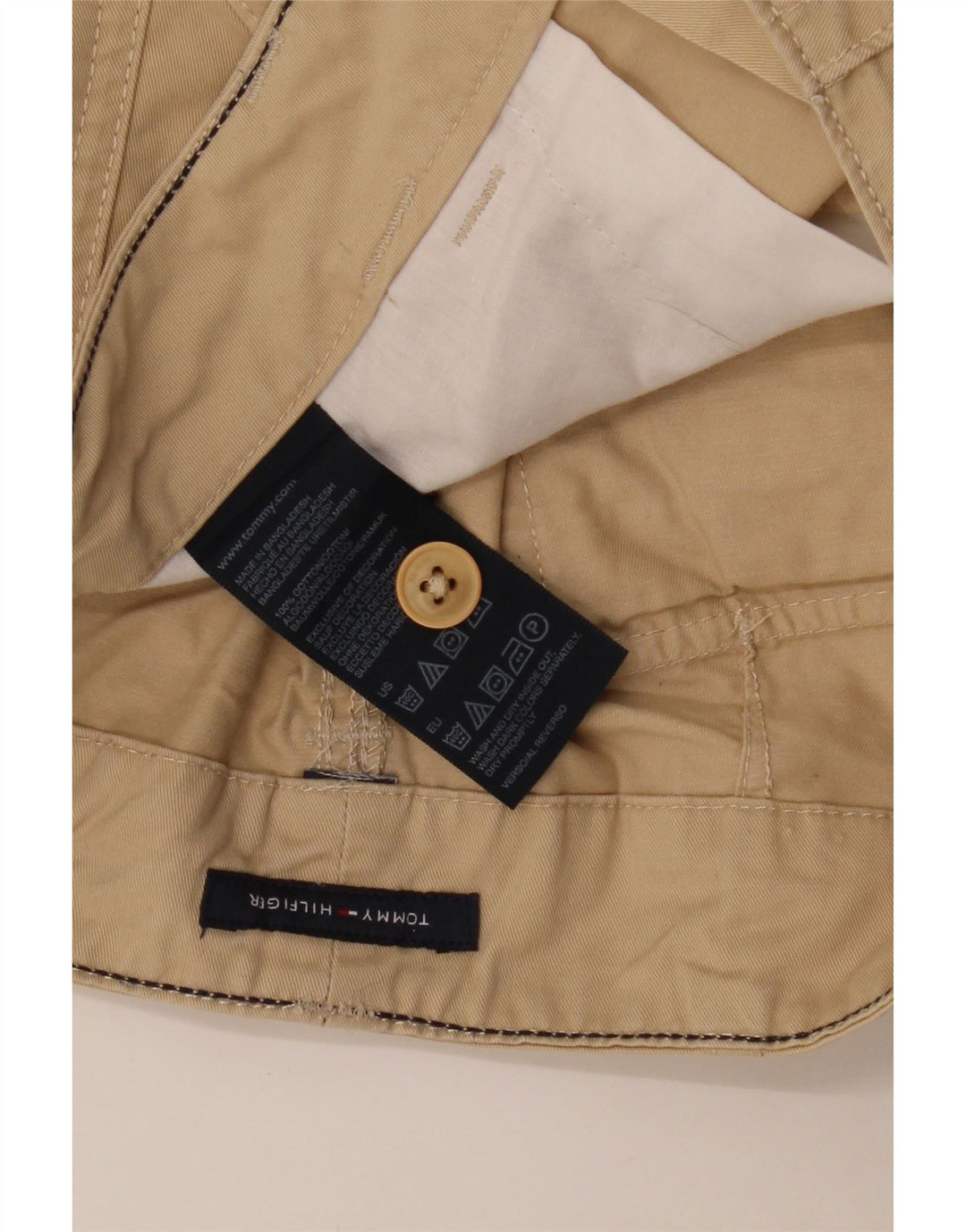 Mini saia feminina TOMMY HILFIGER W34 grande algodão bege