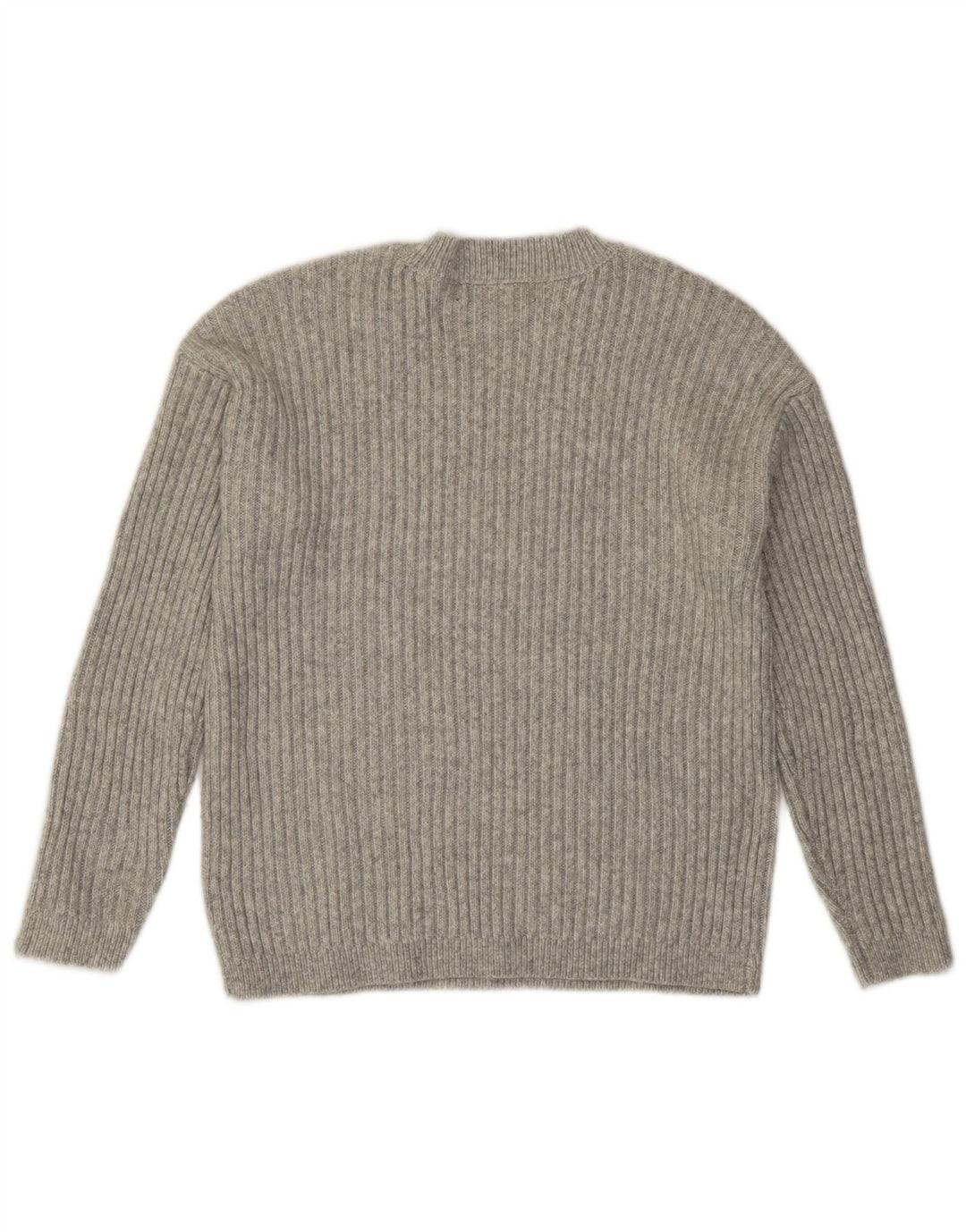 Suéter feminino Marks & Spencer com gola redonda e gola redonda Reino Unido 10 pequeno cinza