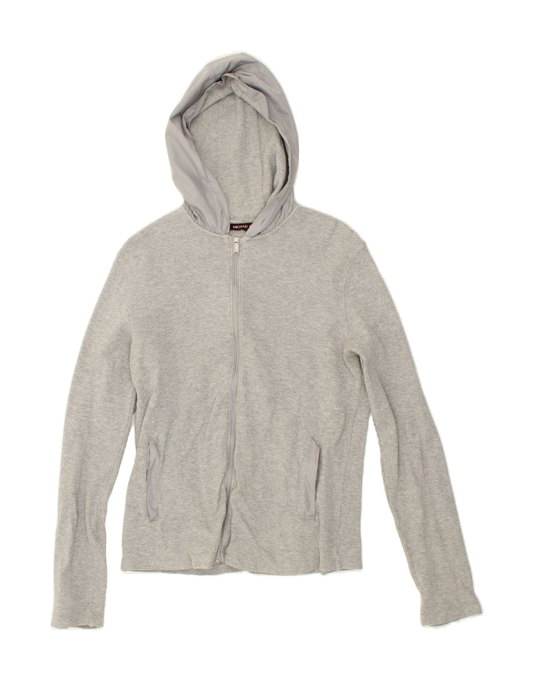 MICHAEL KORS Womens Zip Hoodie Sweater UK 14 Large Grey Cotton Vintage Michael Kors and Second-Hand Michael Kors from Messina Hembry 