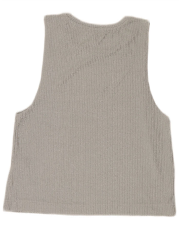Colete feminino Zara UK 16 grande algodão azul