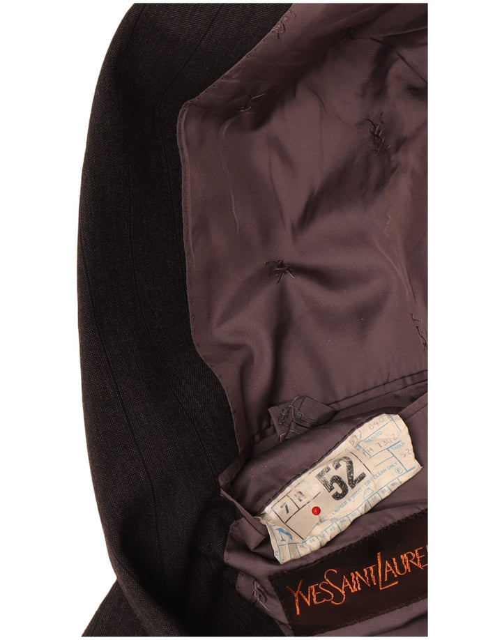 Jaqueta blazer masculina Yves Saint Laurent com 2 botões IT 52 XL cinza listrado