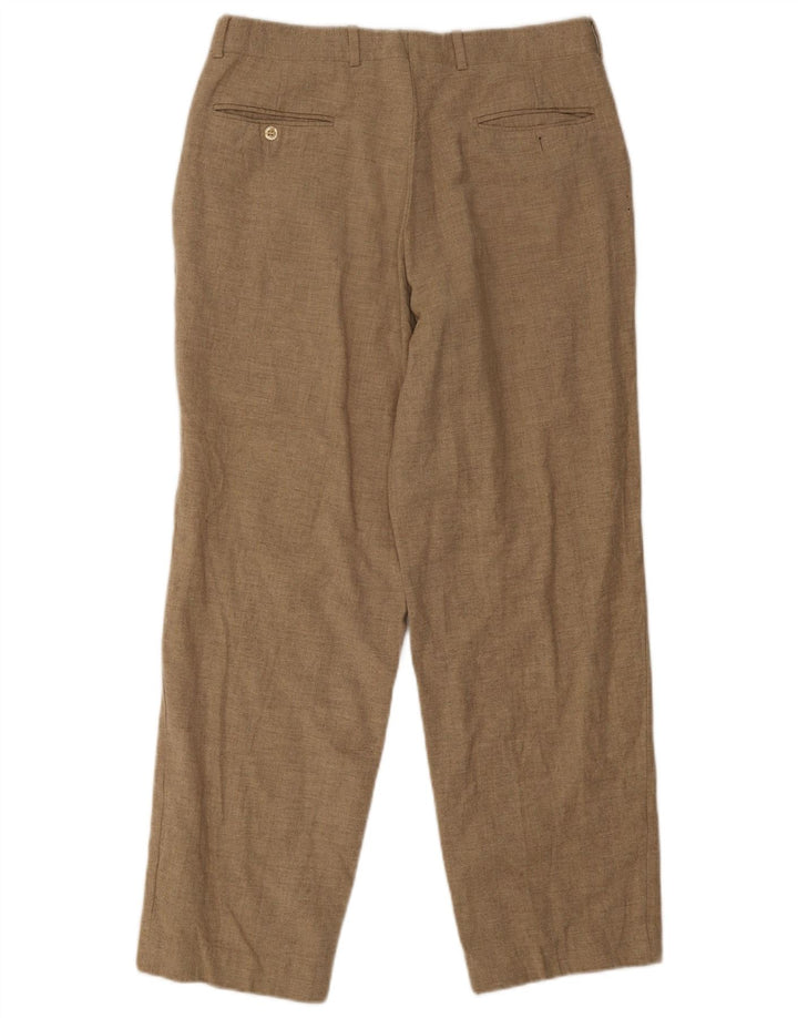 Calça casual Marks & Spencer masculina St. Michael Pegged W34 L31 lã marrom