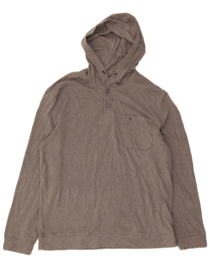 Suéter masculino com capuz de água salgada IZOD grande poliéster cinza