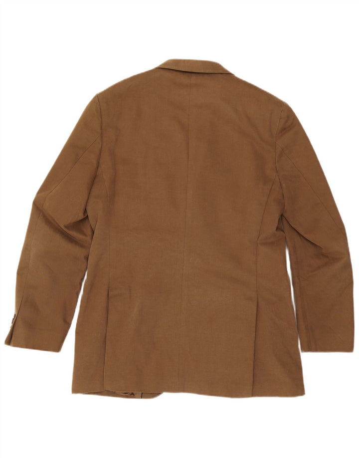 Jaqueta blazer masculina Massimo Dutti com 3 botões EU 52 grande algodão bege