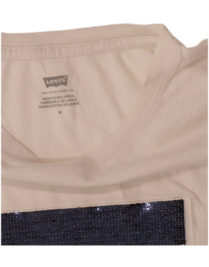 Camiseta feminina gráfica Levi's UK 14 médio branco
