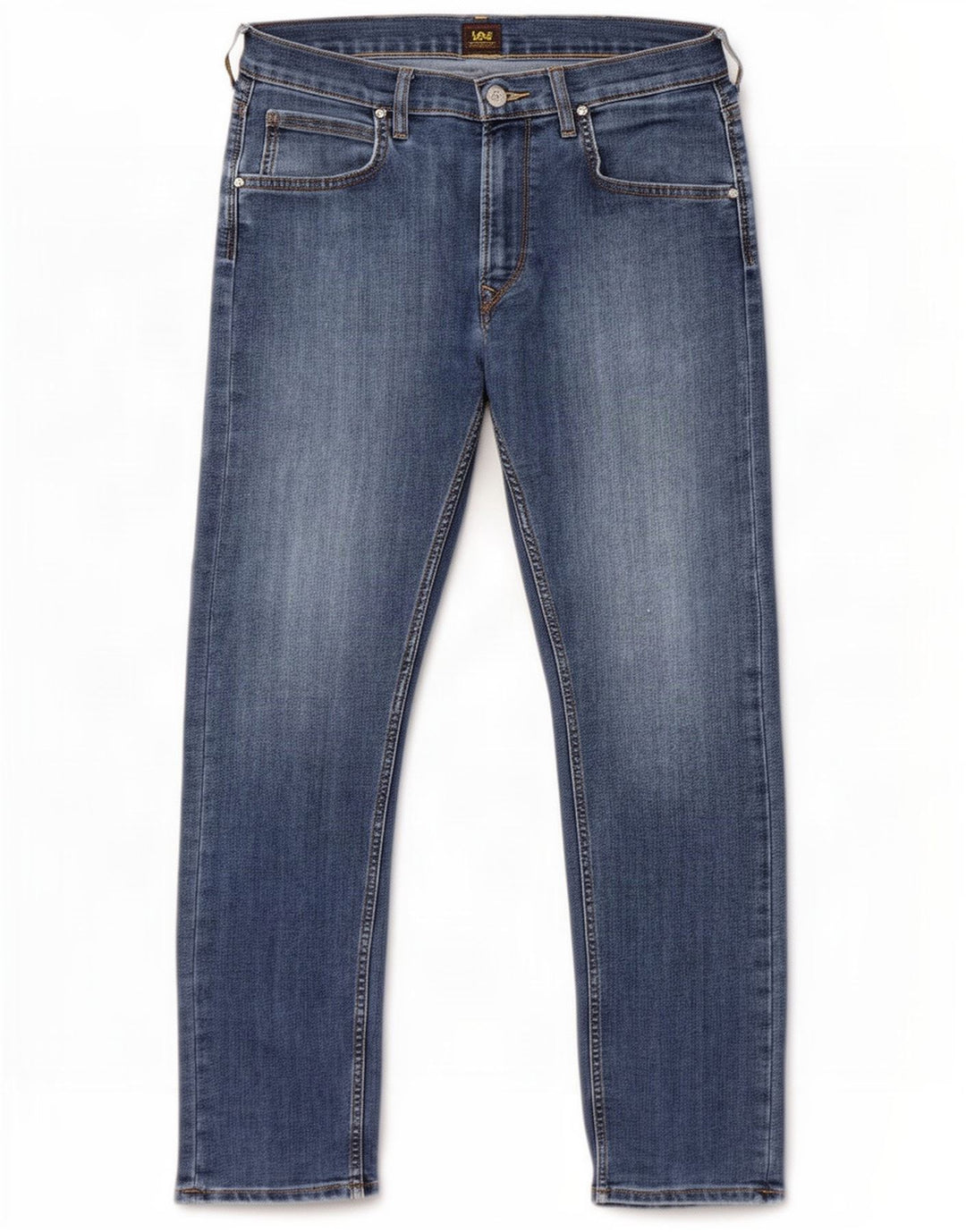 Lee Mens Daren Zip Fly Straight Jeans W32 L30 Azul Algodão