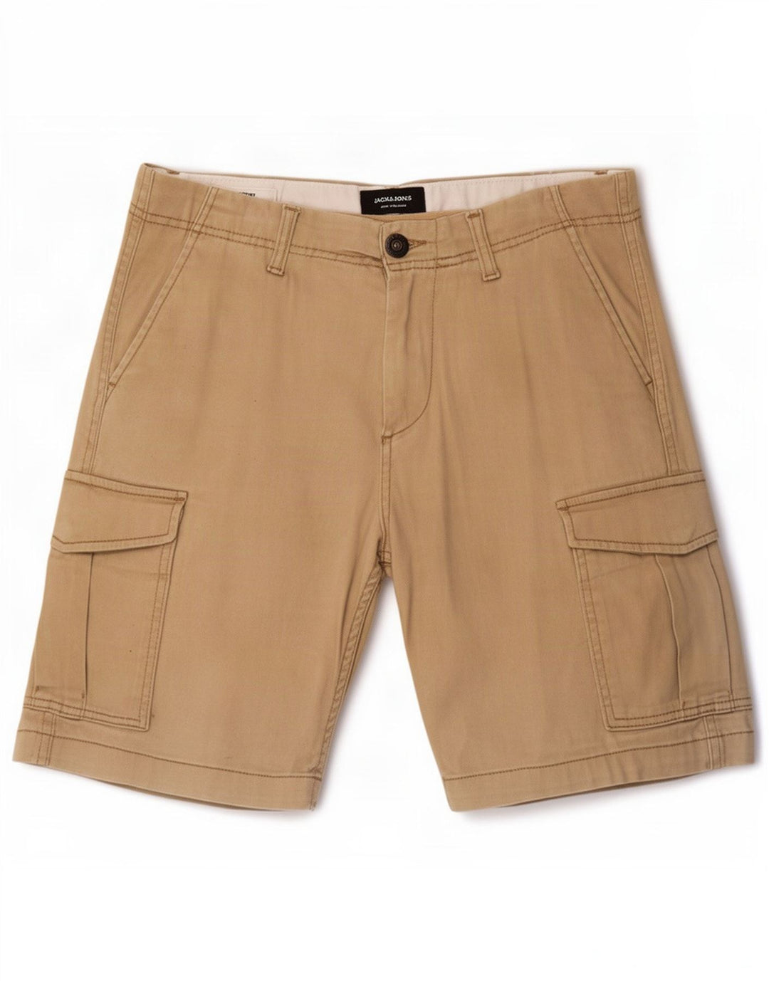 Shorts cargo masculino Jack & Jones pequeno W32 algodão bege