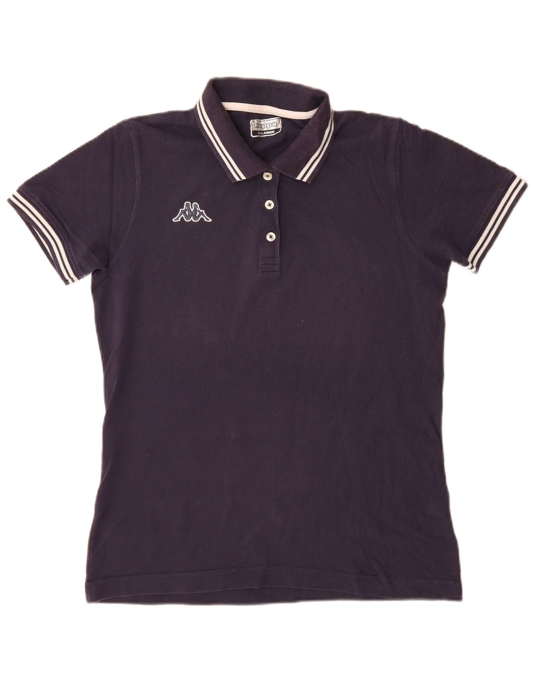 Camisa polo feminina Kappa Slim 2XL azul marinho listrado