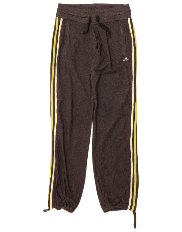 Adidas Womens Climalite Calças de treino Joggers UK 4/6 XS Cinza Algodão