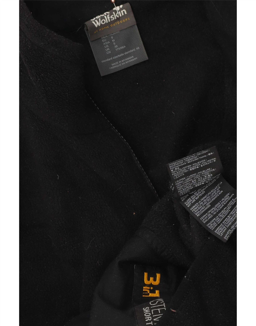 Jack Wolfskin Mens Liner Fleece Jacket UK 38 Pequeno Poliéster Preto