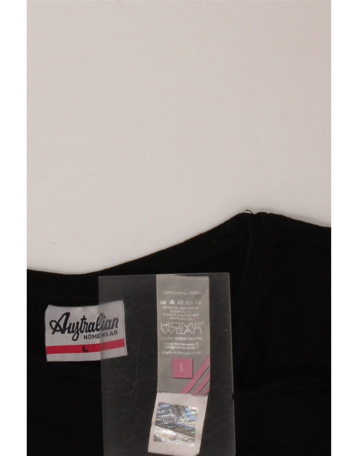 Camiseta feminina AUSTRALIAN L'ALPINA UK 16 grande algodão preto
