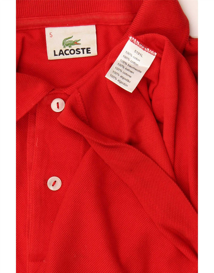 Camisa polo masculina Lacoste tamanho 5 grande algodão vermelho