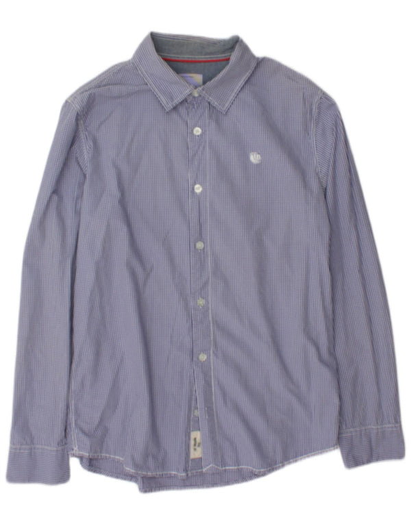 Camisa masculina de ajuste regular Fat Face grande algodão listrado azul