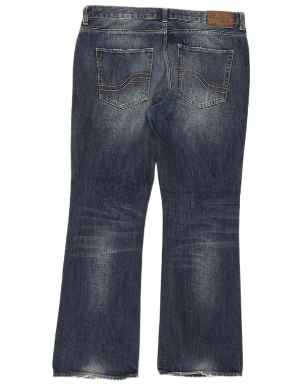 Fat Face Masculino Bootcut Jeans W36 L32 Azul Marinho Algodão